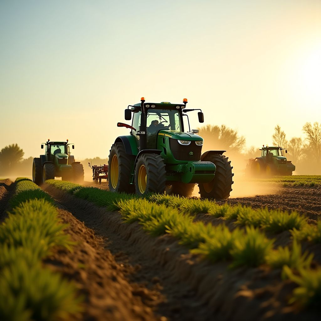 Maquinaria agrícola en campo argentino